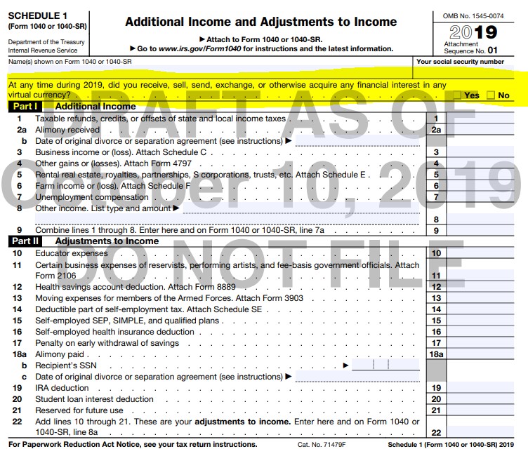 Νέο 1040 Πρόγραμμα 1 Cryptocurrency