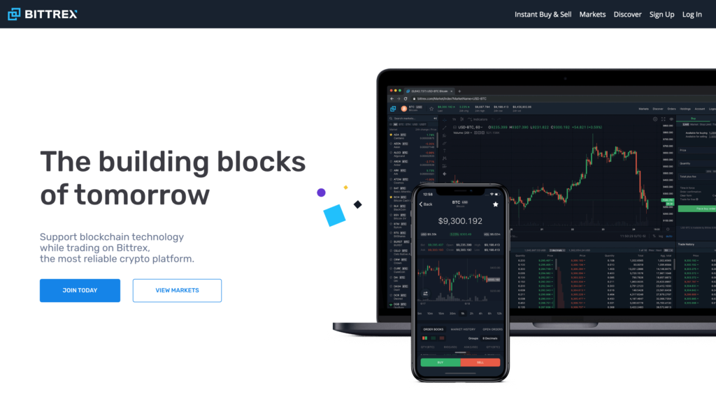 Bittrex Exchange-hemsida